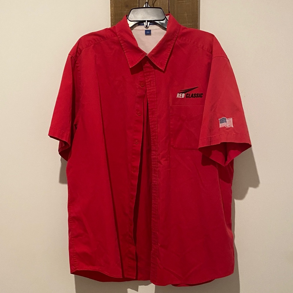 Port Authority Men's Red Casual Button-Down Shirt